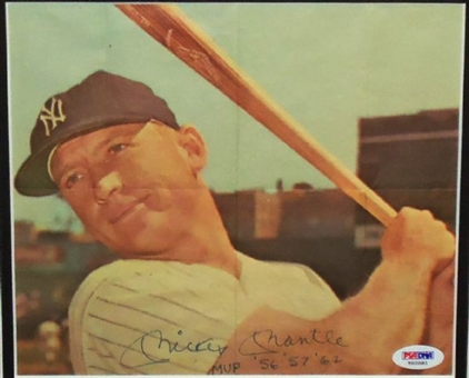 Mickey Mantle Signed and Inscribed 1968 Topps Poster
